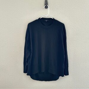 COS 100% Wool Black Crewneck Sweater - Minimalist Quiet Luxury Oversized - S